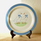 Series of six vintage dessert plates - Ceramica Quadrifoglio - geese decor - Made in Italy