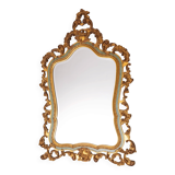 Baroque gilded Louis XV style beveled mirror with " Brevete" label, 1950s