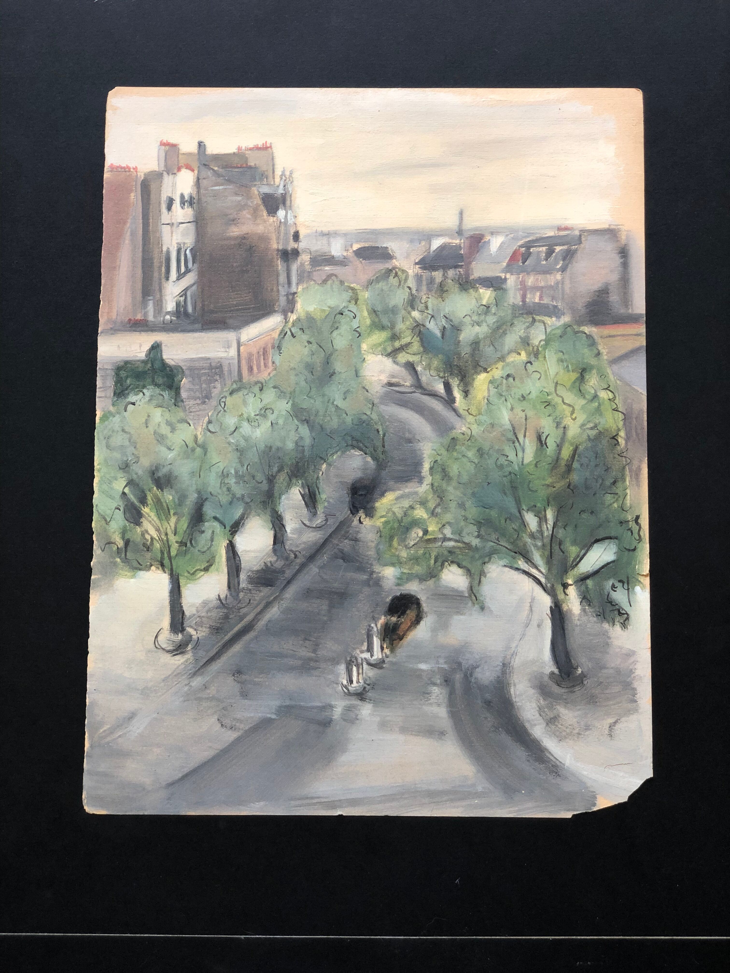 Gouache rue de paris