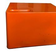 Ozoo Space Age orange storage bench, design by Marc Berthier, 1970s.