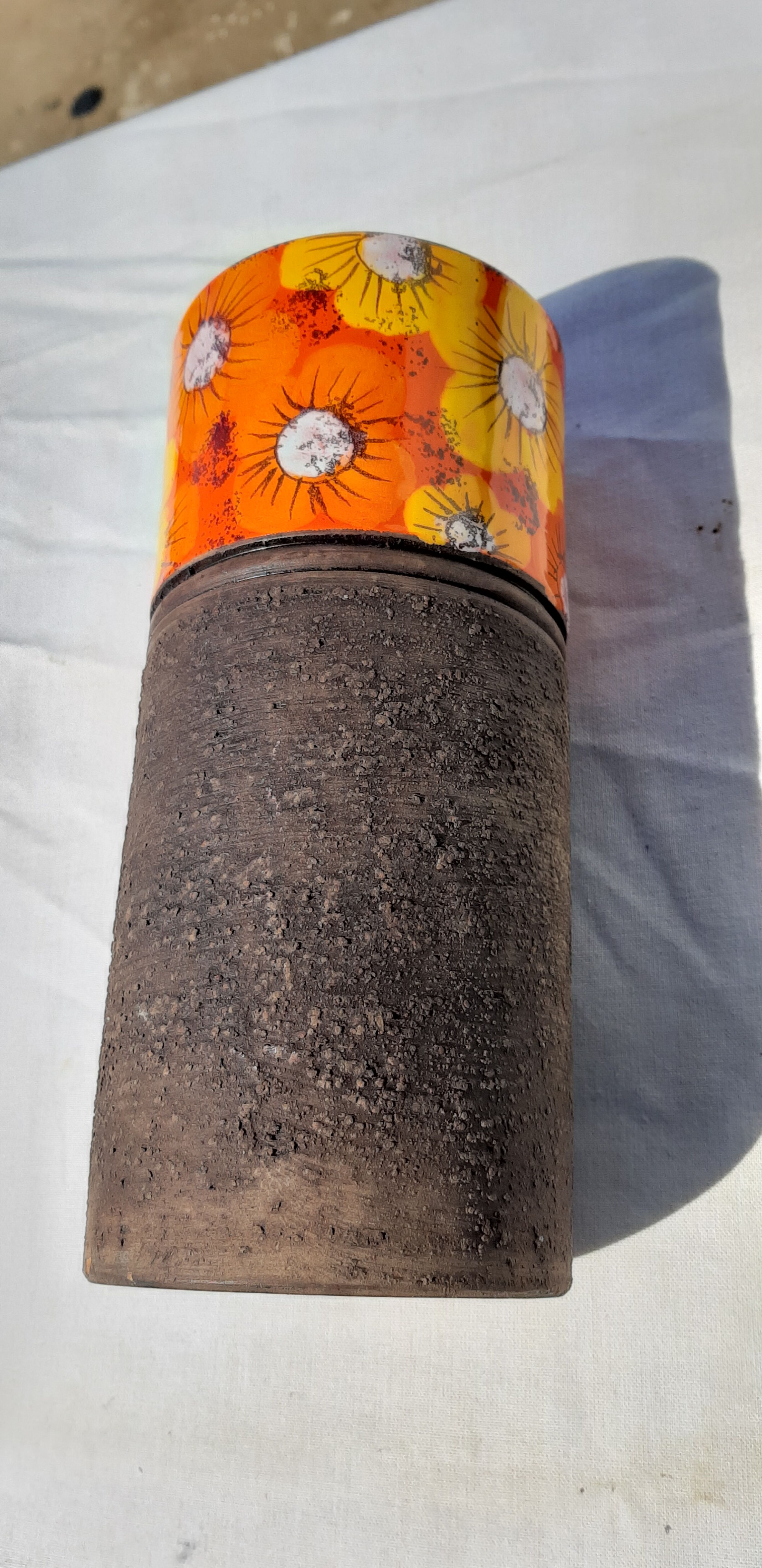 Vintage Vase Enamelled Sandstone of Scandinavian Style