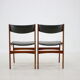 Ensemble de 6 chaises de salle à manger danoises en teck/cuir, années 1960