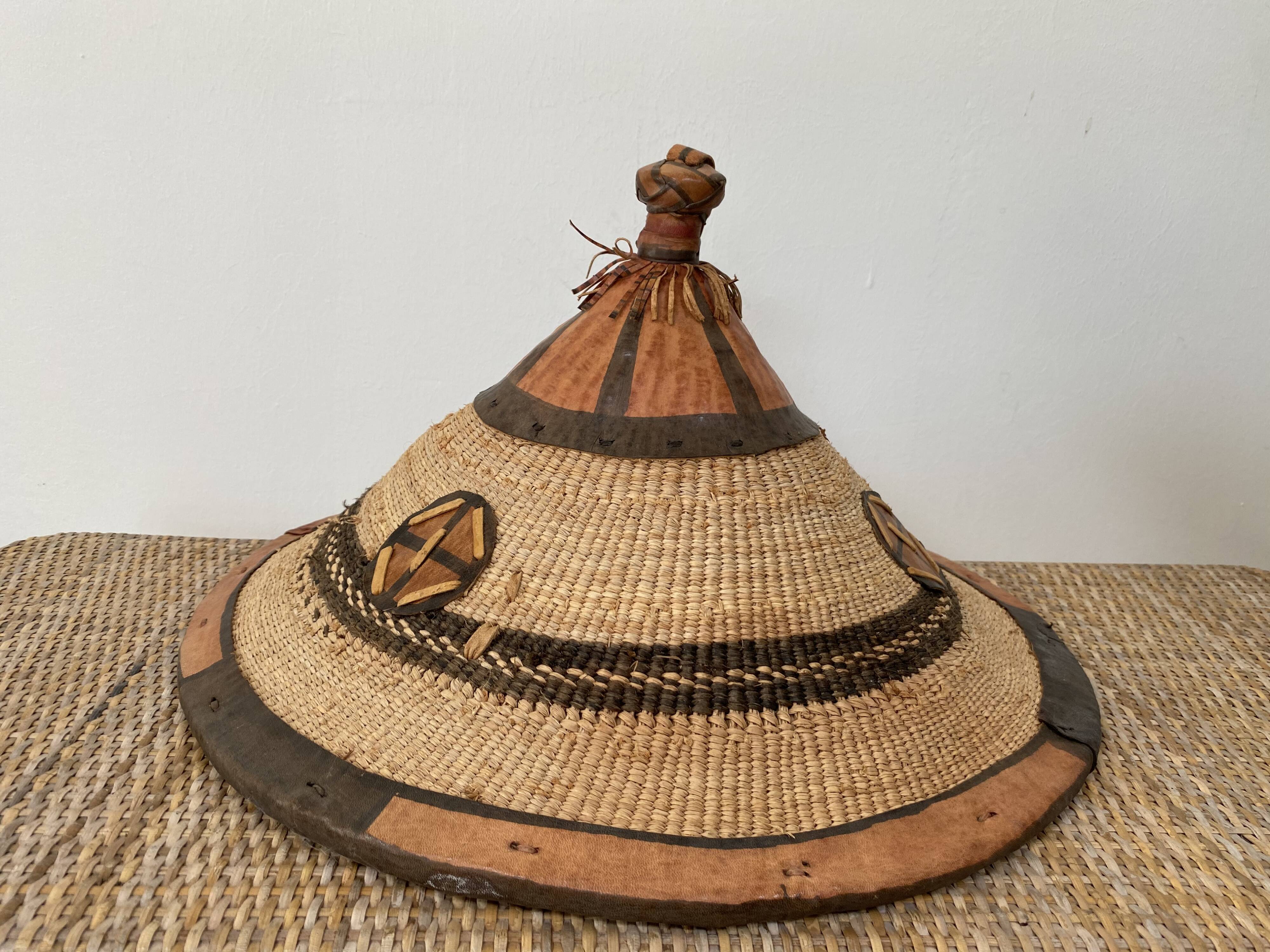 Traditional African hat from the 60s for wall decoration