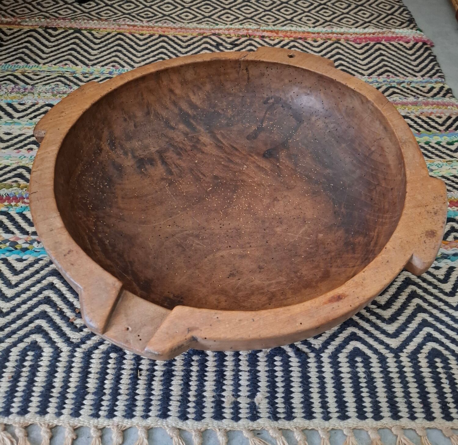 Large antique wooden bowl