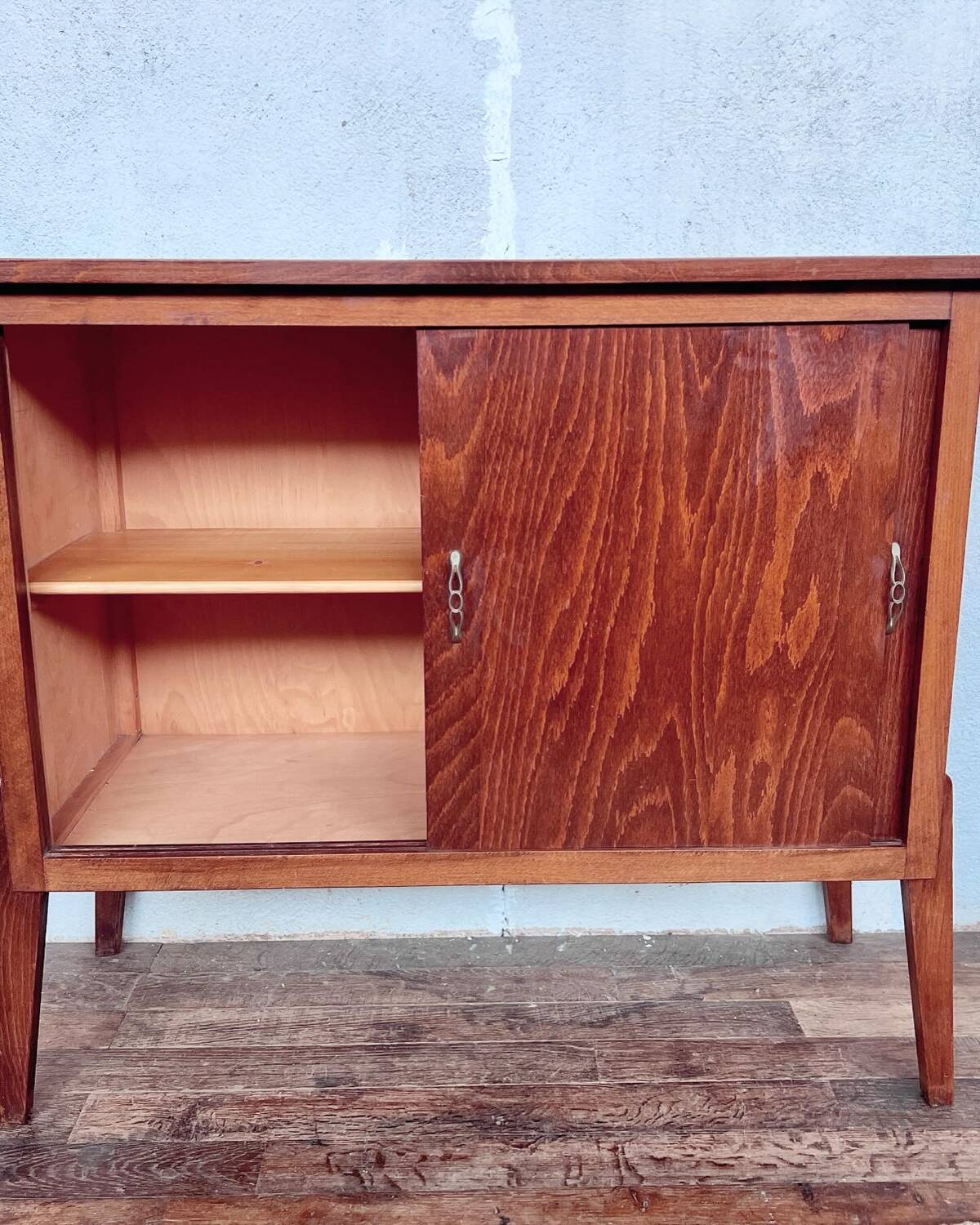 Vintage high sideboard with compass feet