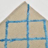 6x9 Beige & Blue Handmade Moroccan Rug, 185x282Cm SK 7339