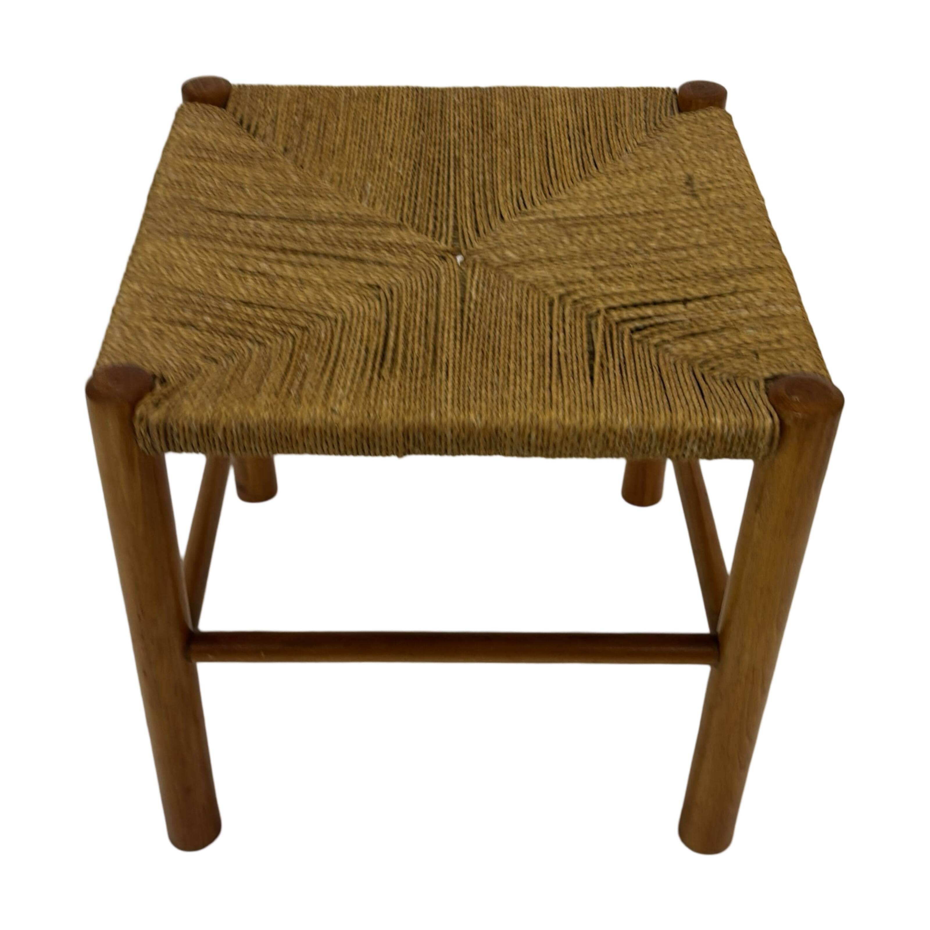 Vintage Stool Danish Papercord Rope Stool Mid Century