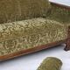 1950s, Danish 3-seater sofa, green furniture velour, oak wood.