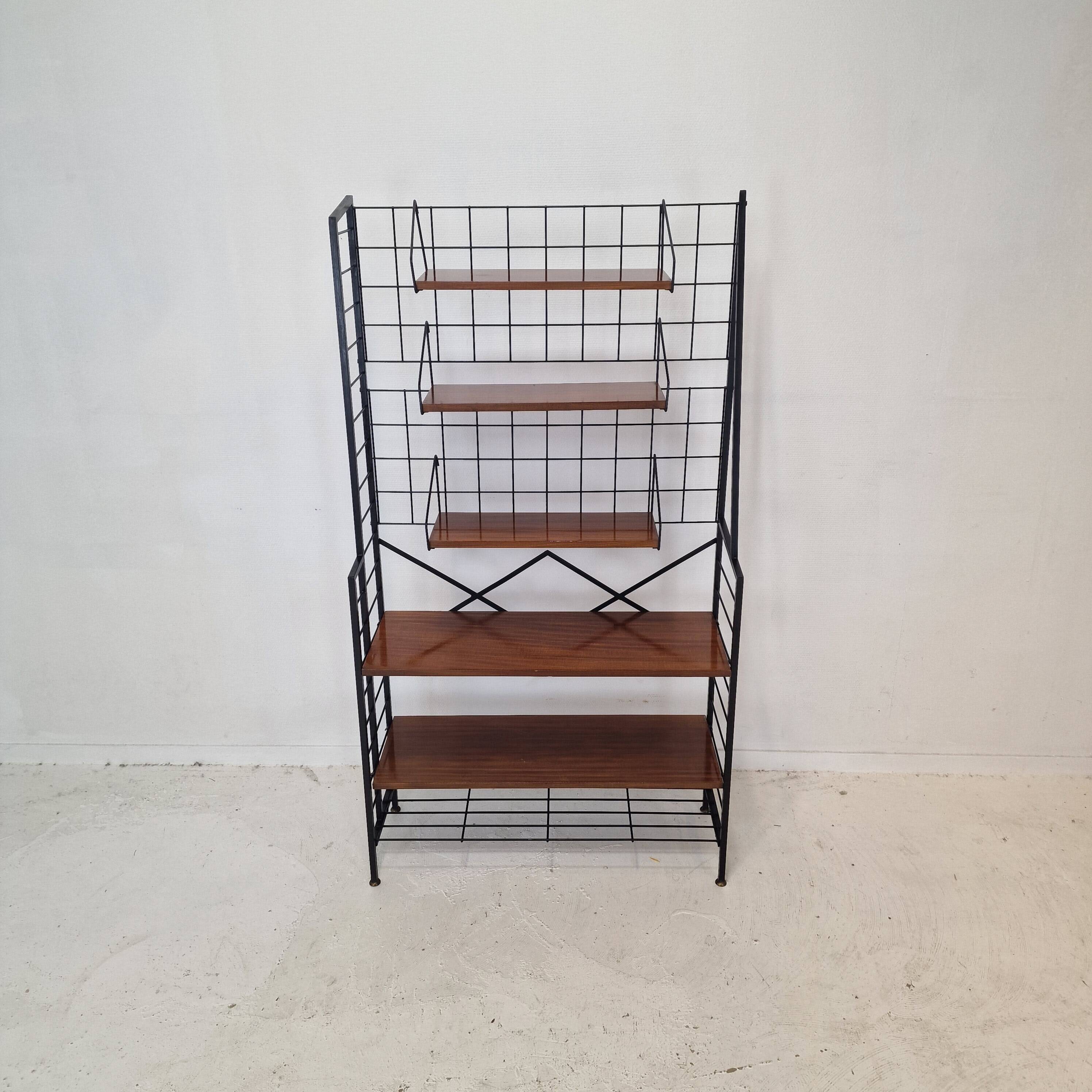 Italian Free Standing Teak Shelving Unit, 1950's