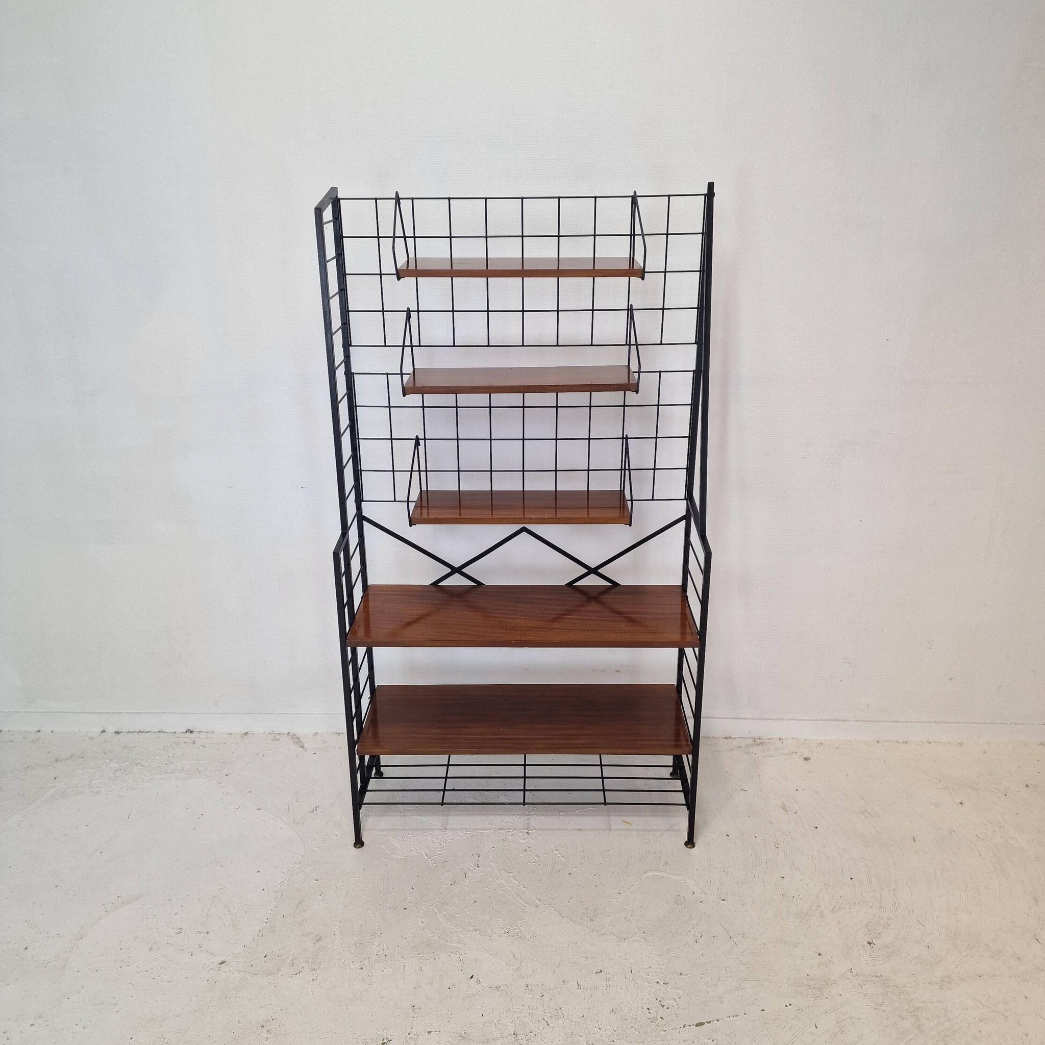 Italian Free Standing Teak Shelving Unit, 1950's