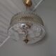 Chandelier crystal décor polished flowers, vintage 1950 style art deco