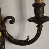 Pair French Louis XV Ribbons And Bows Bronze Double Wall Lights 5411