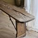 Antique folding farmhouse bench in solid wood | Gabin