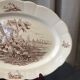 OVAL SERVING DISH IN TER DE FER MODEL BURGUNDY LONGCHAMP DECOR HUNTING