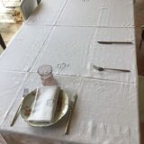 GP embroidered rectangle tablecloth with 9 matching diamond towels