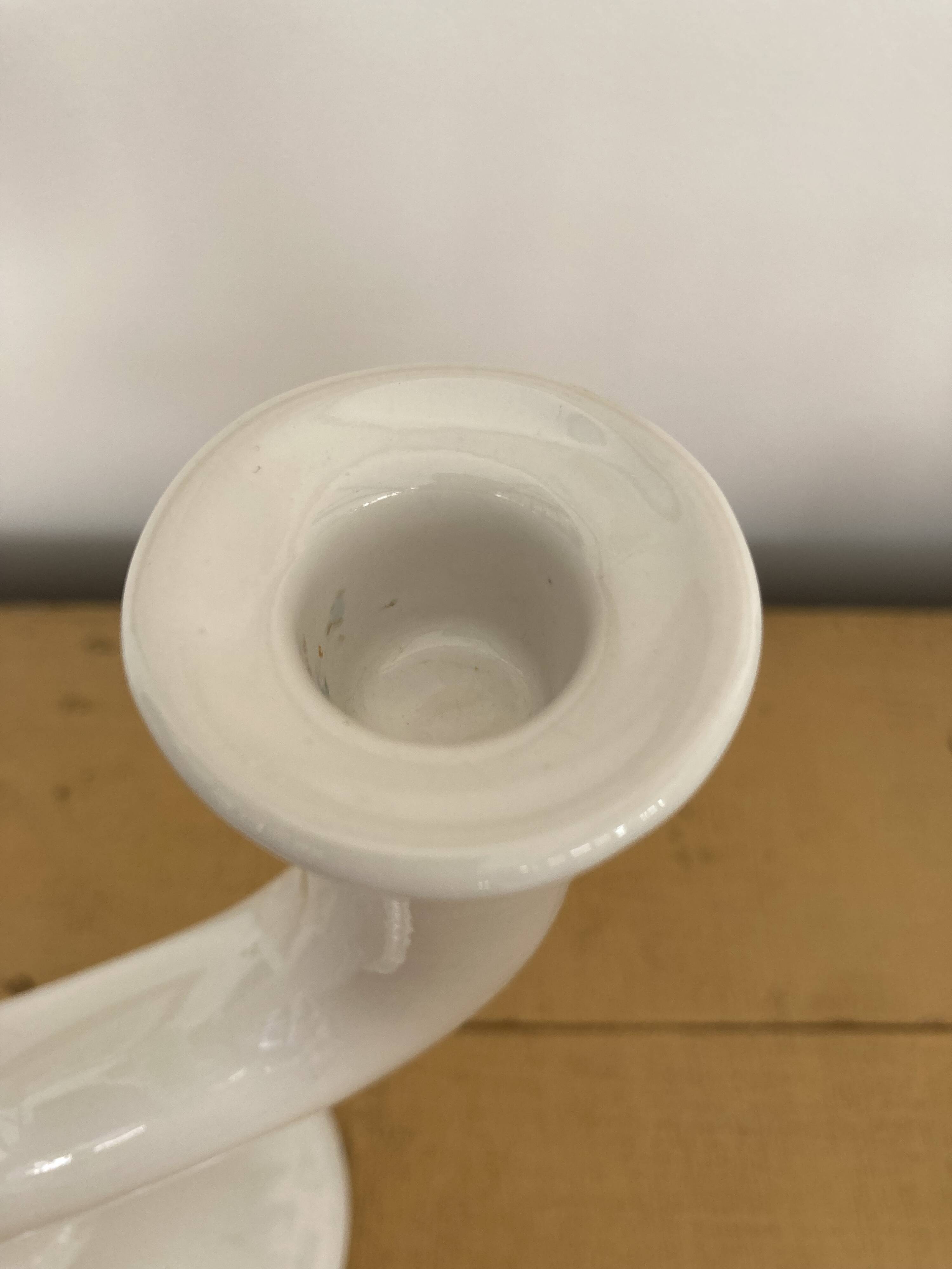 Scandinavian candlestick 3 lights white ceramic