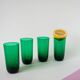 Lot de 4 verres à eau en verre vert, Design, 1970