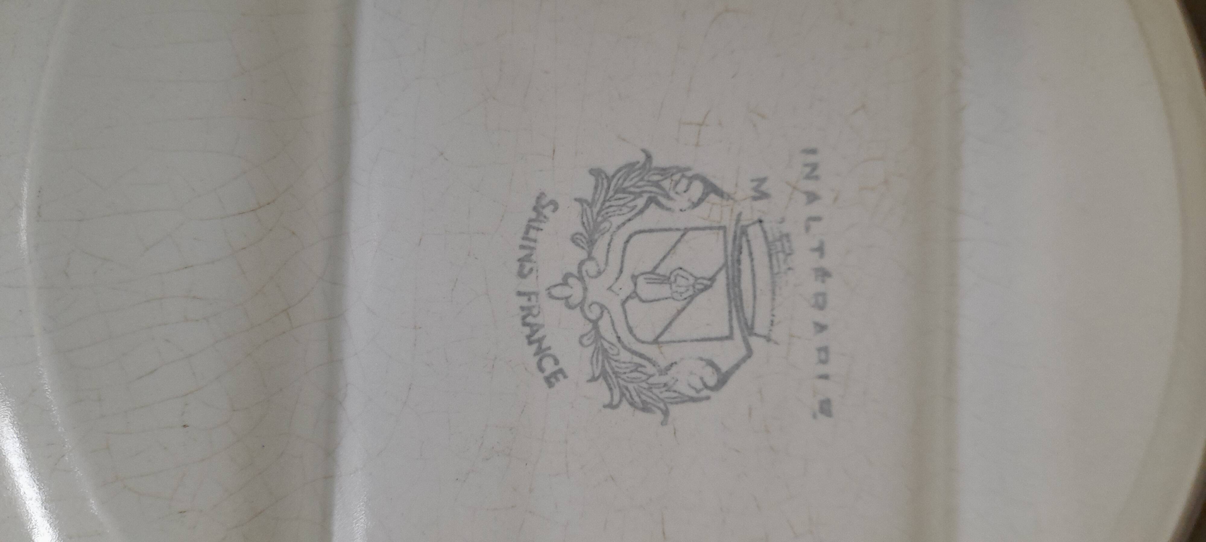 Asparagus serving platter + 8 asparagus plates in Salins earthenware