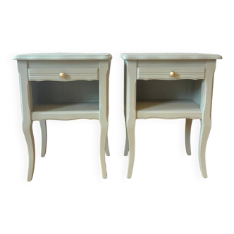 Pair of curved bedside tables