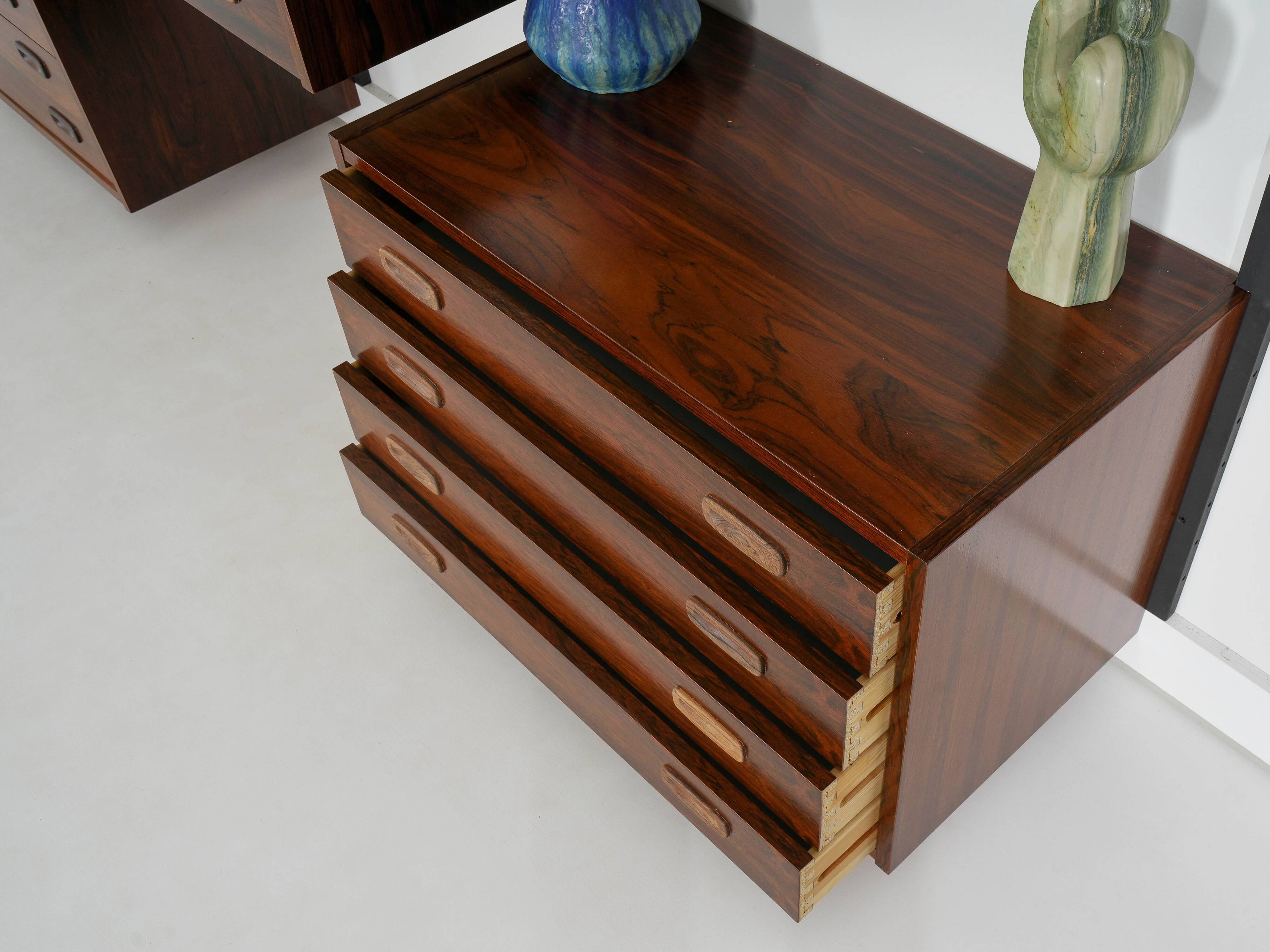 PS System Modular Shelving, Rosewood Veneer, Danish, 1960s