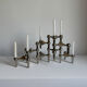 Mid Century Modern Nagel Candle Holders - 1960s Silver Metal Candlesti