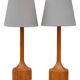 Lampes de table en chêne scandinave d'Elpe, ensemble de 2
