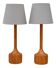 Scandinavian oak table lamps from Elpe, set of 2