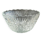 Large glass salad bowl with diamond points D30