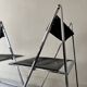 Set of 2 folding chairs in leather and chrome model Elios by Fontini & Geraci, Italy 1970