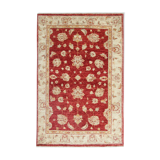 Oriental Wool Ziegler Carpet Handwoven Deep Red Area Rug- 100x152cm