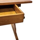 Vintage Pinewood Dining Table Desk with Drawer 60s Design