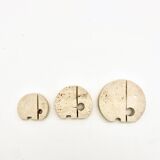 Family of 3 elephants in travertine by Fratelli Mannelli