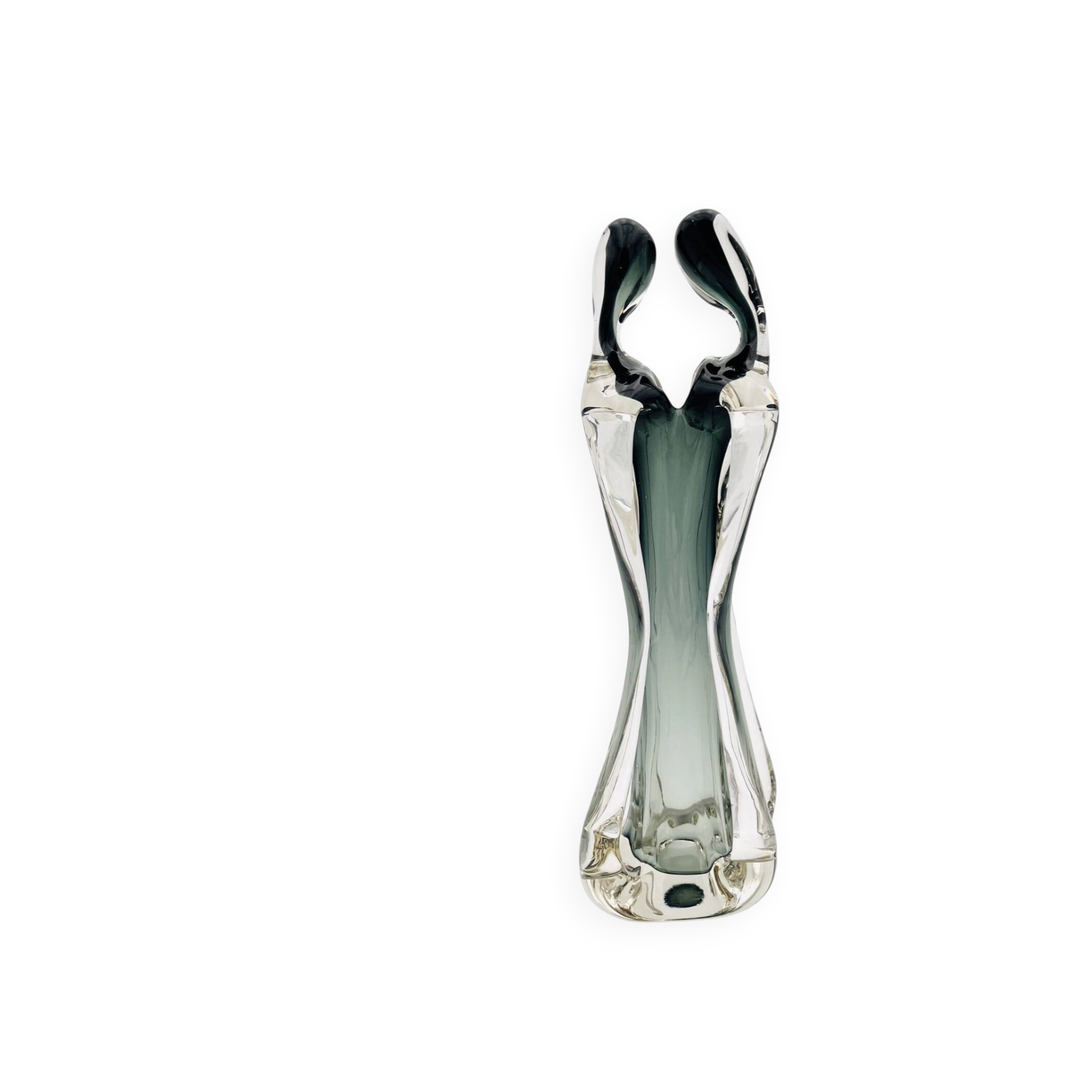 Vase Sculpture Murano Formia The Lovers Sommerso Smoke Green 33cm