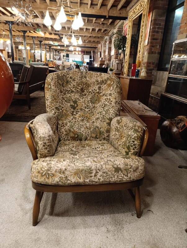 1960s Ercol Jubilee Armchair with Custom Upholstery