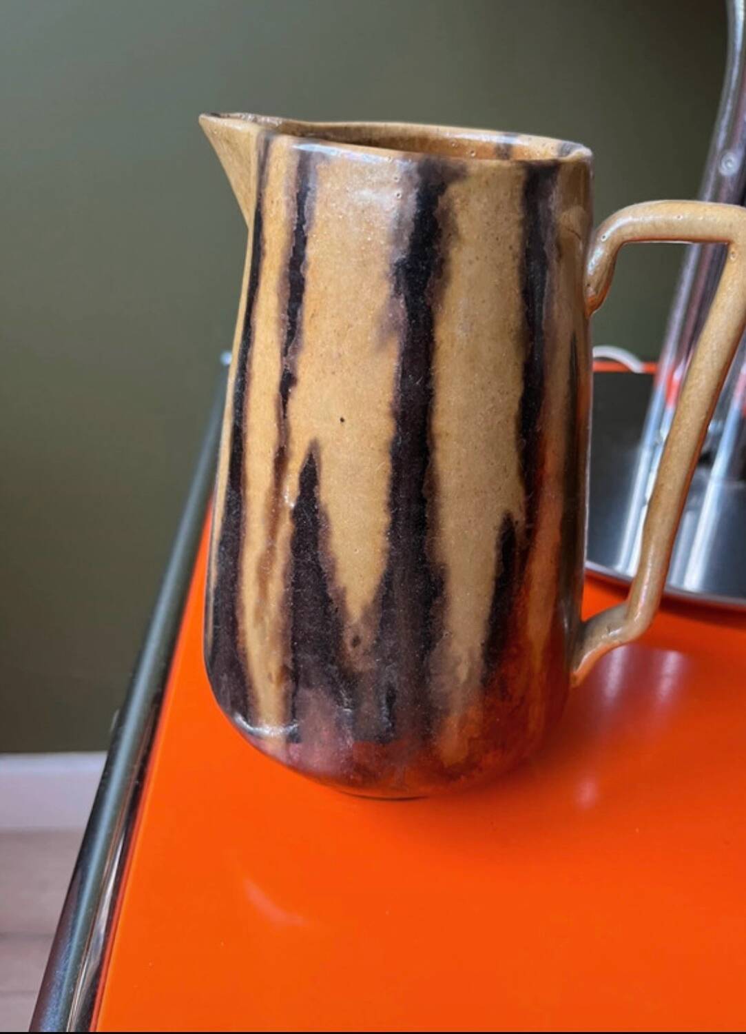 Carafe vase Louis Martin 60 70 glazed stoneware