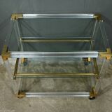 Rolling acrylic and brass serving table – 1960