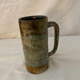 Vase with handle glazed sandstone blue and brown