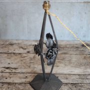 Vintage wrought iron lamp, table lamp, ironwork, lamp