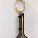 Mid-Century Modern Brass and Steel Drop-Shaped Mirror, Italy, 1970s