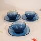 3 cups Vereco blue glass - vintage
