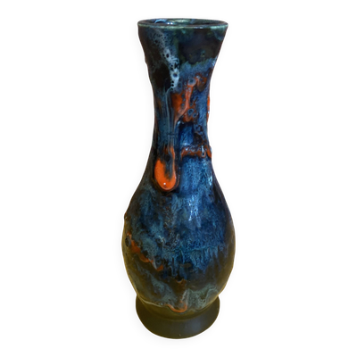 Vase soliflore ancien style vallauris céramique polychrome vintage