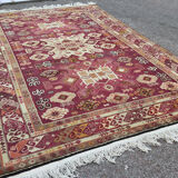 Handmade wool and silk carpet Kazakhstan 204x126 cm