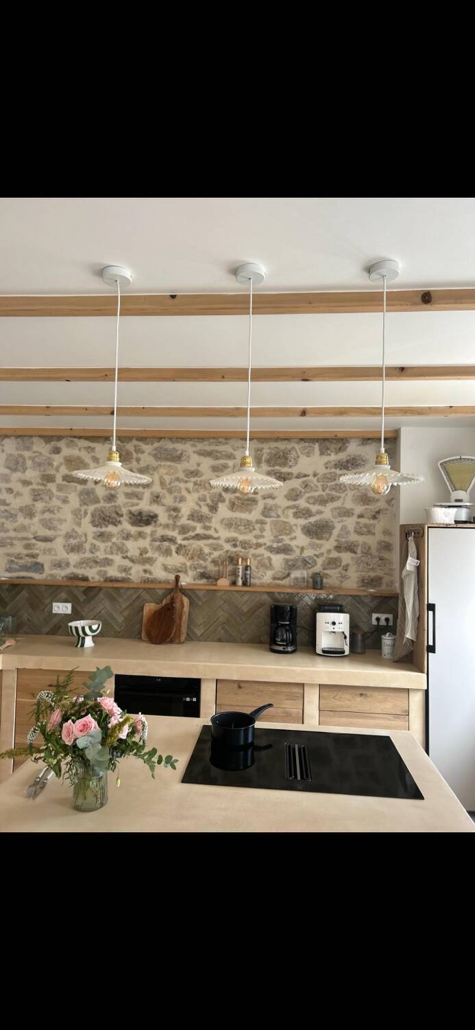 Vintage opaline suspension