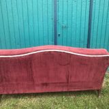 Red velvet sofa English style Chippendale 1950