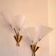 Pair of brass wall lamps design 50s - 60s
