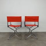 Paire fauteuils "metteur en scène" Lafuma chrome, pliants