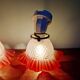 Pair of porcelain and scalloped glass wall sconces, 1920s-30s