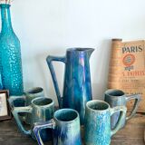 Rambervillers stoneware pitcher and cups