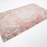 4x7 Pale Red & Beige Rustic Vintage Rug, 129x217Cm