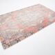 Tapis rustique vintage rouge pâle et beige 4x7, 129x217 cm